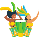 Latin America Icon - Latin Carnival dancers with drums